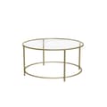 Miniatyrbillede 1 af 7: Sofabord - Round sofabord med glas top - guld