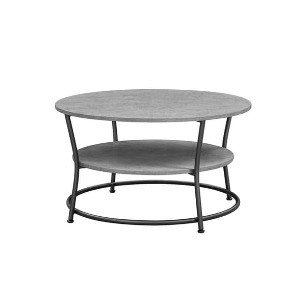 Sofabord - Rund - med planke - Industrielt design