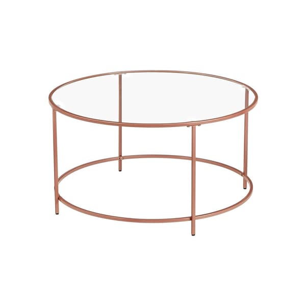 Sofabord - Round sofabord - sidebord med glas top - sort