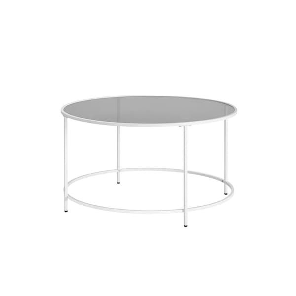 Sofabord - Round sofabord - sidebord med glas top - sort