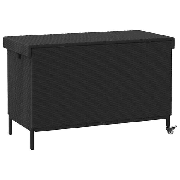 vidaXL Putekasse med hjul svart 110x55x73 cm polyrotting