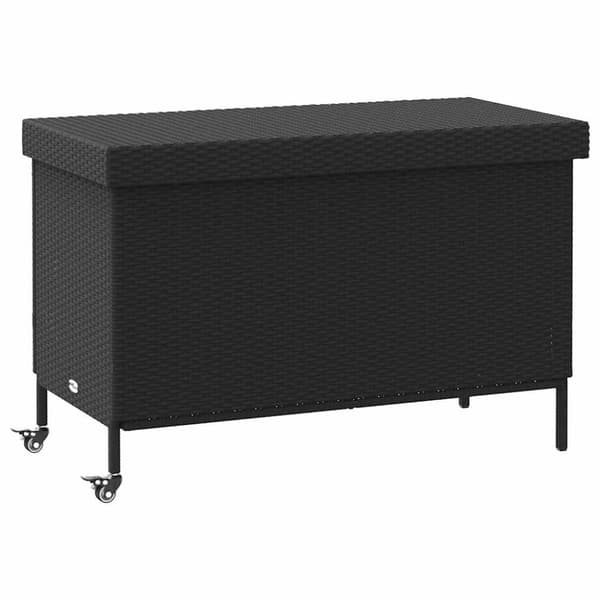 vidaXL Puutarhan säilytyslaatikko pyörillä musta 110x55x73 cm