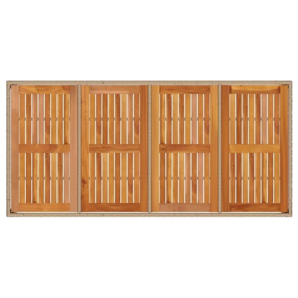 Trädgårdsbord beige 190x90x75 cm konstrotting akaciaträ