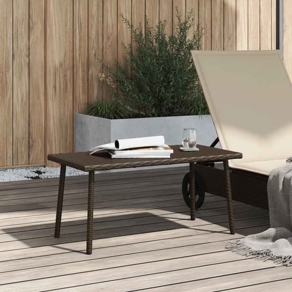 vidaXL havesofabord 80x40x37 cm firkantet polyrattan brun
