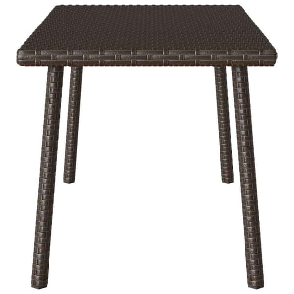 vidaXL havesofabord 80x40x37 cm firkantet polyrattan brun