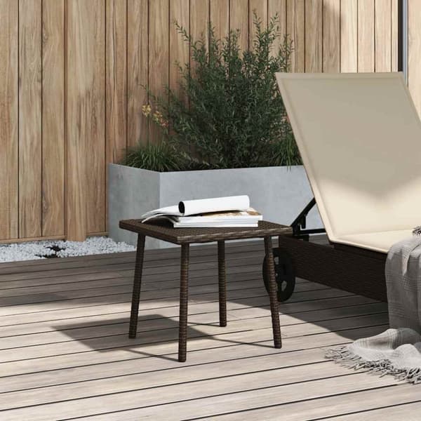vidaXL havesofabord 40x40x37 cm firkantet polyrattan brun