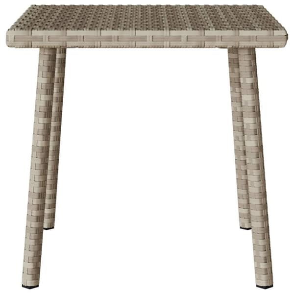 vidaXL havesofabord 40x40x37 cm firkantet polyrattan lysegrå