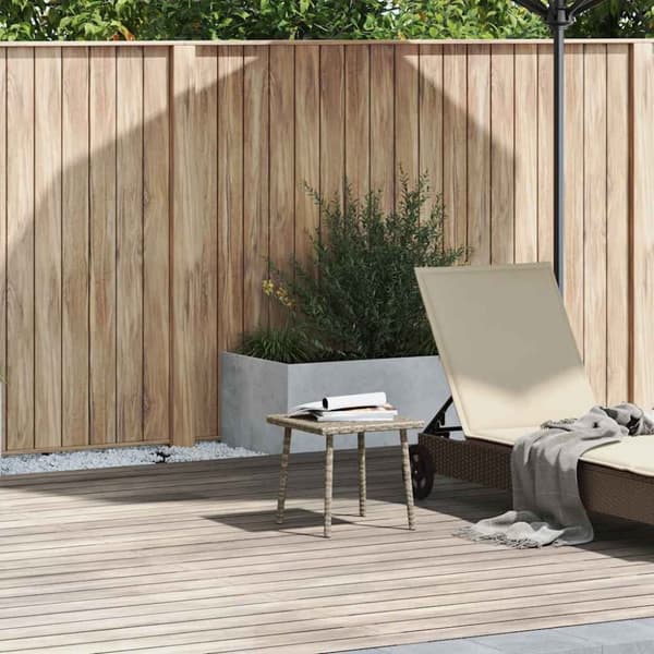 vidaXL havesofabord 40x40x37 cm firkantet polyrattan lysegrå