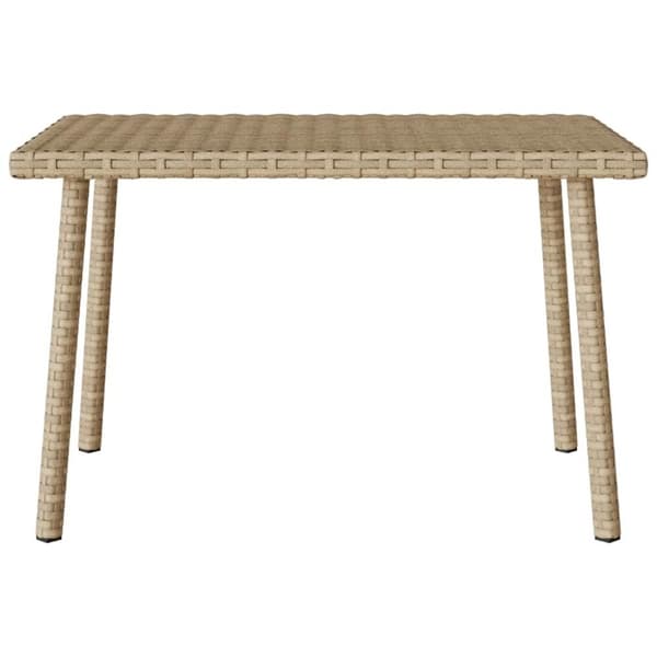 vidaXL Hage salongbord rektangulær beige 60x40x37 cm polyrotting