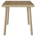 Miniatyrbilde 5 av 9: vidaXL Hage salongbord rektangulær beige 60x40x37 cm polyrotting