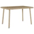 Miniatyrbilde 6 av 9: vidaXL Hage salongbord rektangulær beige 60x40x37 cm polyrotting