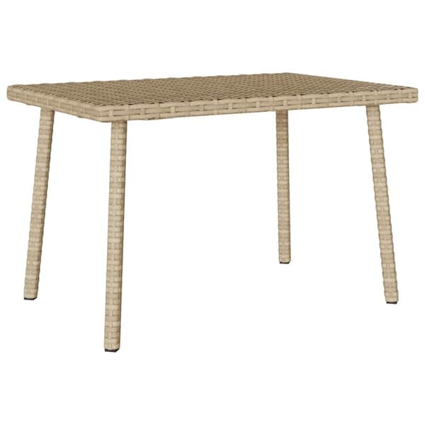 vidaXL Hage salongbord rektangulær beige 60x40x37 cm polyrotting