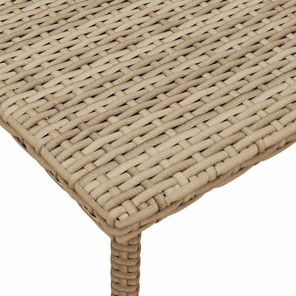vidaXL Hage salongbord rektangulær beige 60x40x37 cm polyrotting