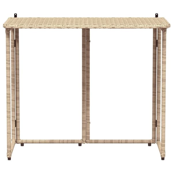 vidaXL hopfällbart trädgårdsbord beige 90x51x75 cm konstrotting