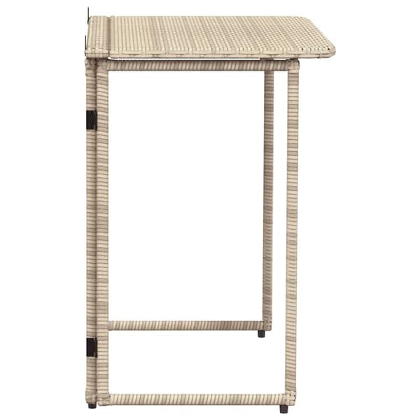 vidaXL hopfällbart trädgårdsbord beige 90x51x75 cm konstrotting