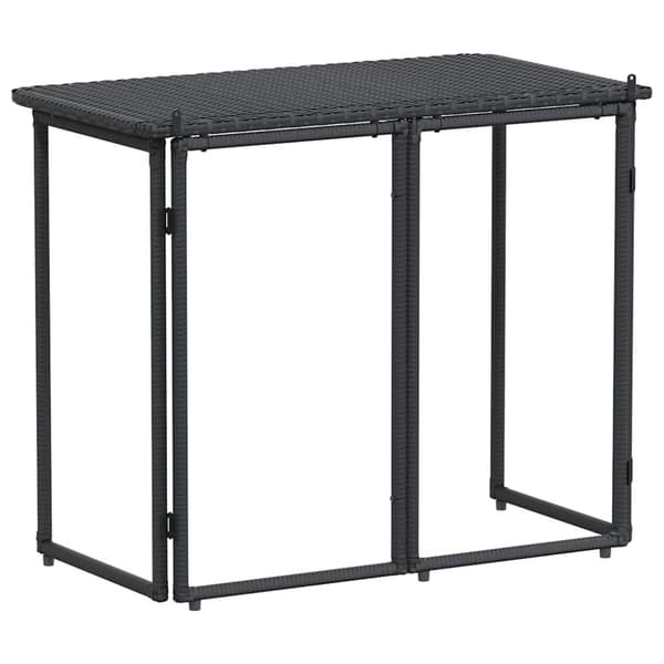vidaXL foldbart havebord 90x51x75 cm polyrattan sort
