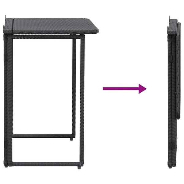 vidaXL foldbart havebord 90x51x75 cm polyrattan sort