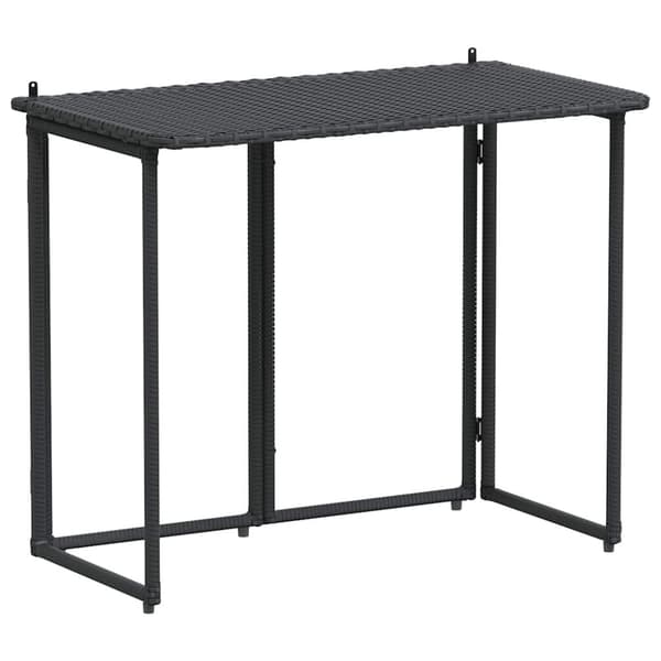 vidaXL foldbart havebord 90x51x75 cm polyrattan sort