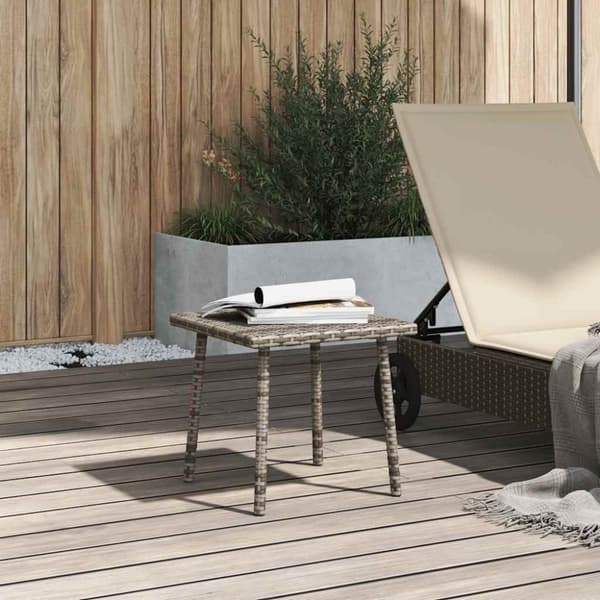 vidaXL havesofabord 40x40x37 cm firkantet polyrattan grå