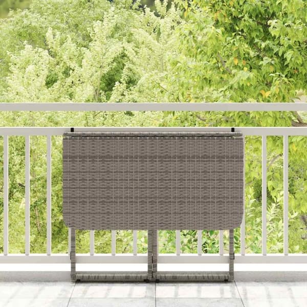 vidaXL foldbart havebord 90x51x75 cm polyrattan grå