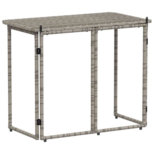 vidaXL foldbart havebord 90x51x75 cm polyrattan grå