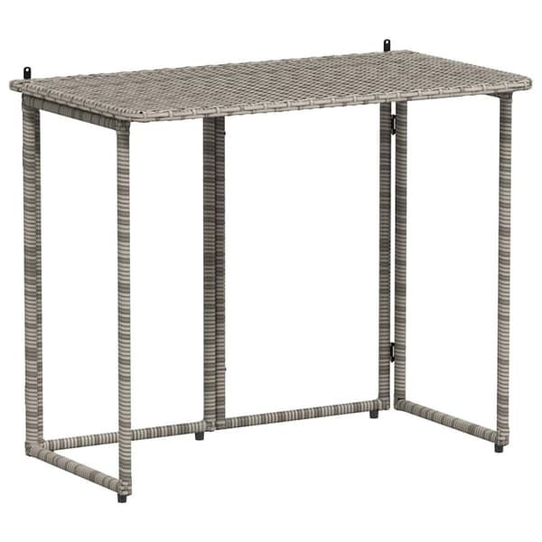 vidaXL foldbart havebord 90x51x75 cm polyrattan grå