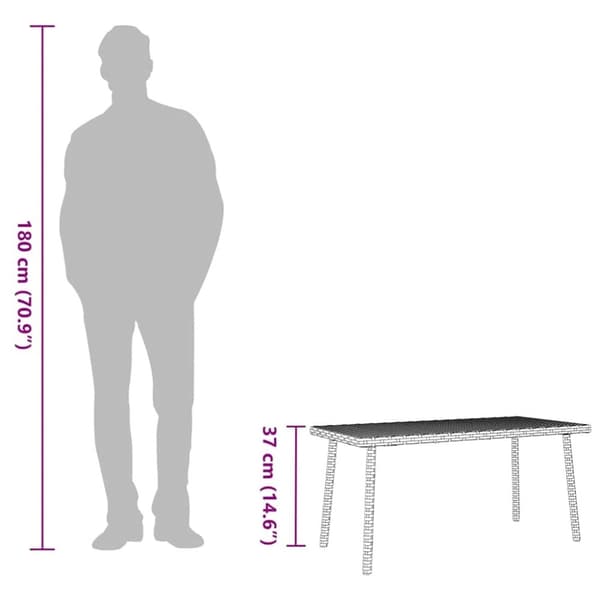 vidaXL Soffbord för trädgården rektangulärt brunt 80x40x37 cm