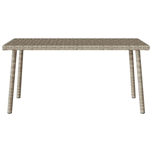 vidaXL havesofabord 80x40x37 cm firkantet polyrattan lysegrå