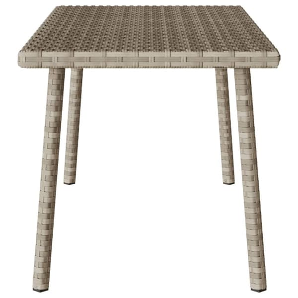 vidaXL havesofabord 80x40x37 cm firkantet polyrattan lysegrå