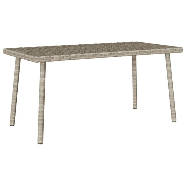 vidaXL havesofabord 80x40x37 cm firkantet polyrattan lysegrå