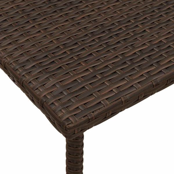 vidaXL havesofabord 60x40x37 cm firkantet polyrattan brun