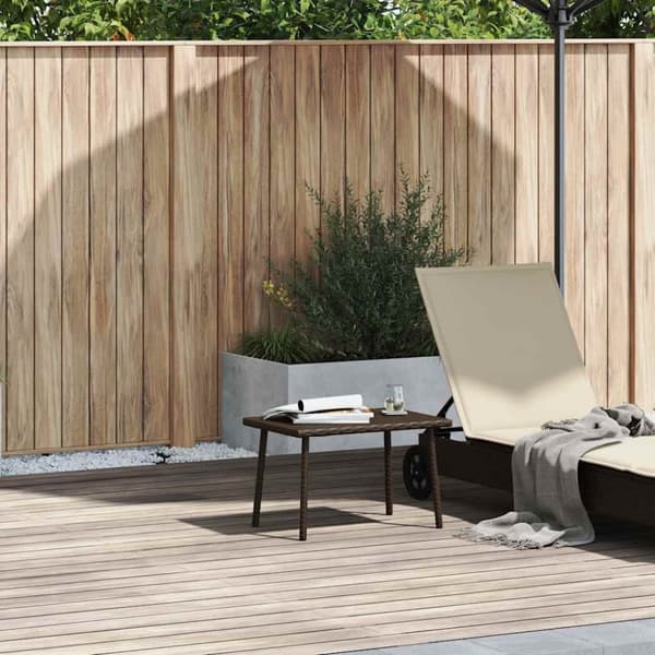 vidaXL havesofabord 60x40x37 cm firkantet polyrattan brun