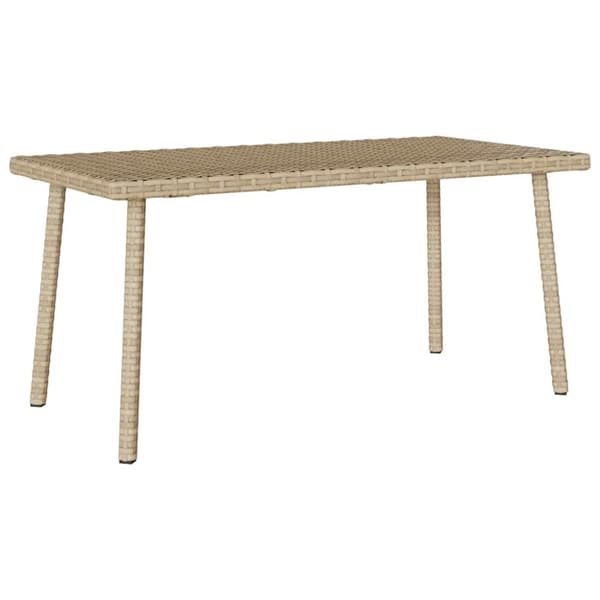 vidaXL Hage salongbord rektangulær beige 80x40x37 cm polyrotting