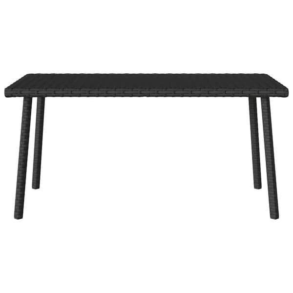 vidaXL Hage salongbord rektangulær svart 80x40x37 cm polyrotting
