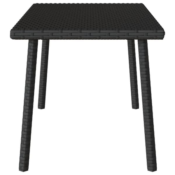 vidaXL Hage salongbord rektangulær svart 80x40x37 cm polyrotting