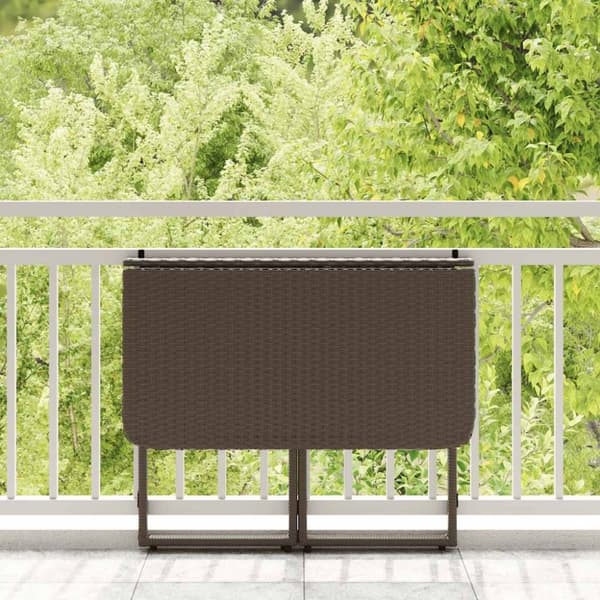 vidaXL foldbart havebord 90x51x75 cm polyrattan brun