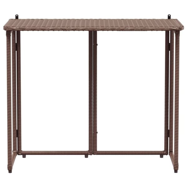 vidaXL foldbart havebord 90x51x75 cm polyrattan brun