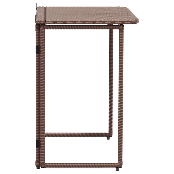 vidaXL foldbart havebord 90x51x75 cm polyrattan brun