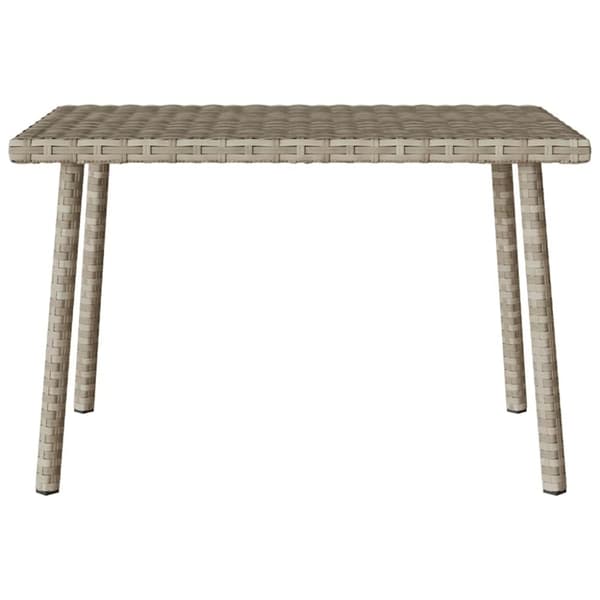 vidaXL havesofabord 60x40x37 cm firkantet polyrattan lysegrå