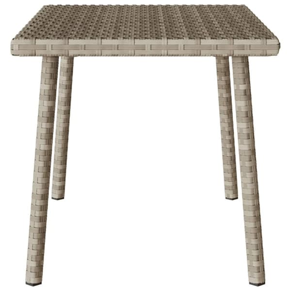 vidaXL havesofabord 60x40x37 cm firkantet polyrattan lysegrå