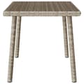 Miniatyrbillede 5 af 9: vidaXL havesofabord 60x40x37 cm firkantet polyrattan lysegrå