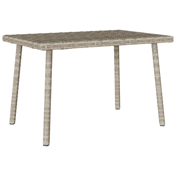vidaXL havesofabord 60x40x37 cm firkantet polyrattan lysegrå