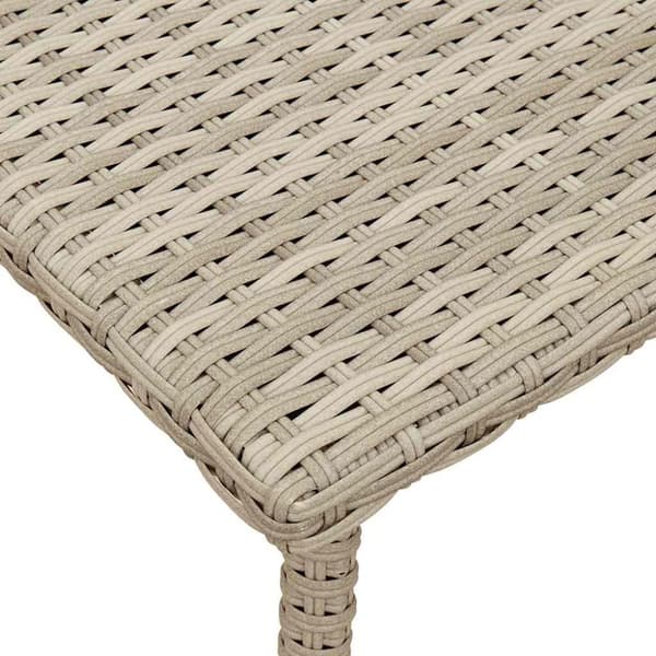 vidaXL havesofabord 60x40x37 cm firkantet polyrattan lysegrå