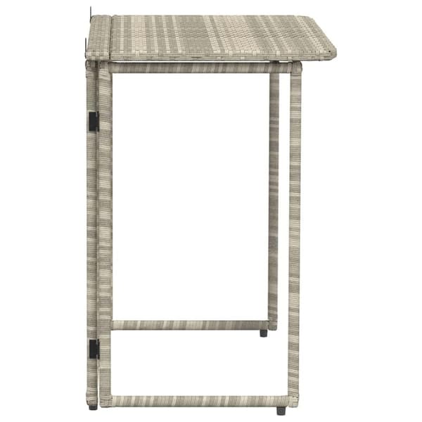 vidaXL foldbart havebord 90x51x75 cm polyrattan lysegrå