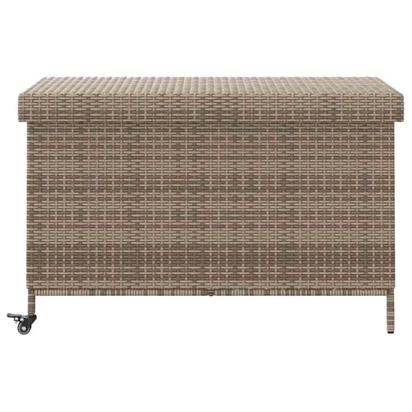 vidaXL puutarhasäilytyslaatikko pyörillä harmaa 110x55x73 cm