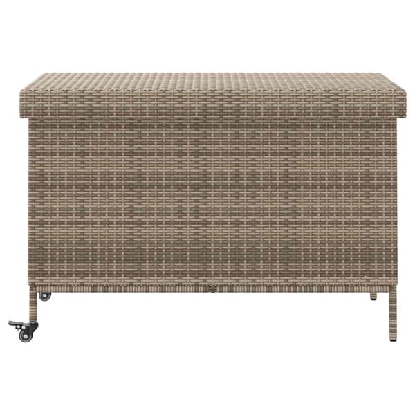 vidaXL puutarhasäilytyslaatikko pyörillä harmaa 110x55x73 cm