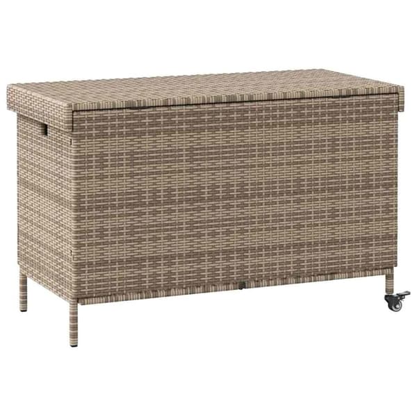 vidaXL puutarhasäilytyslaatikko pyörillä harmaa 110x55x73 cm