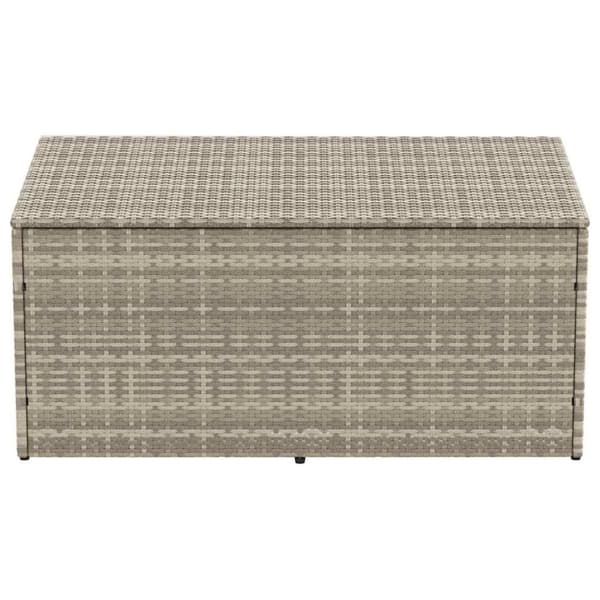 vidaXL puutarhasäilytyslaatikko vaaleanharmaa 110x50x58cm polyrottinki