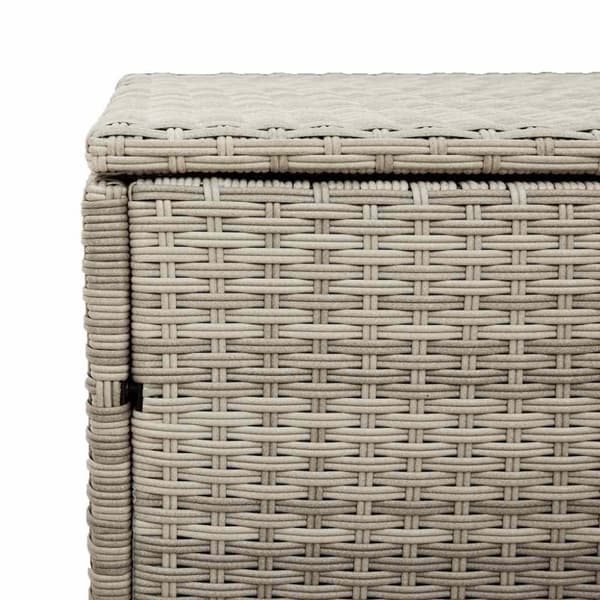 vidaXL puutarhasäilytyslaatikko vaaleanharmaa 110x50x58cm polyrottinki
