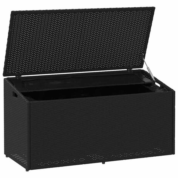 vidaXL opbevaringsboks til haven 110x50x58 cm polyrattan sort